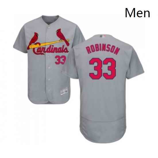 Mens St Louis Cardinals 33 Drew Robinson Grey Road Flex Base Authentic Collection Baseball Jersey